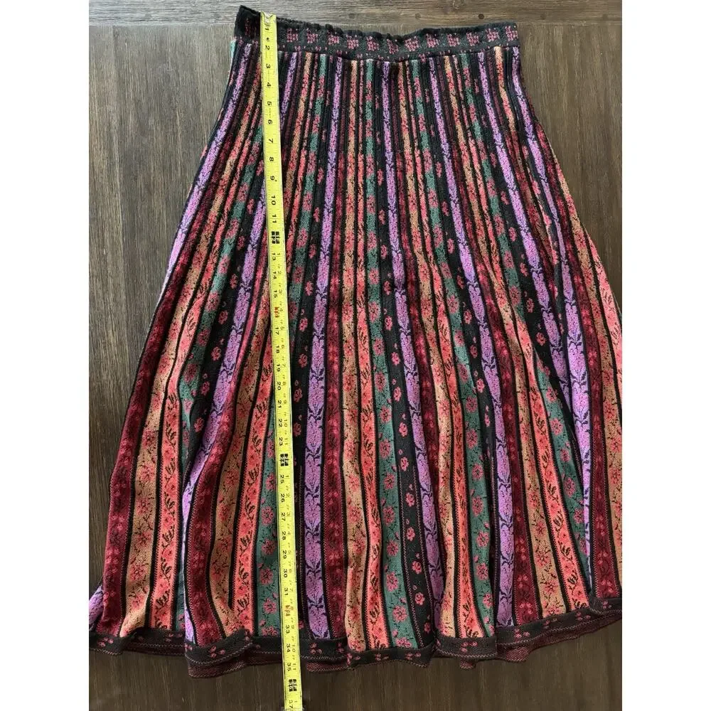 Anthropologie Cecilia Prado Pleated Midi Skirt Knit Women’s Large - Picture 8 of 11